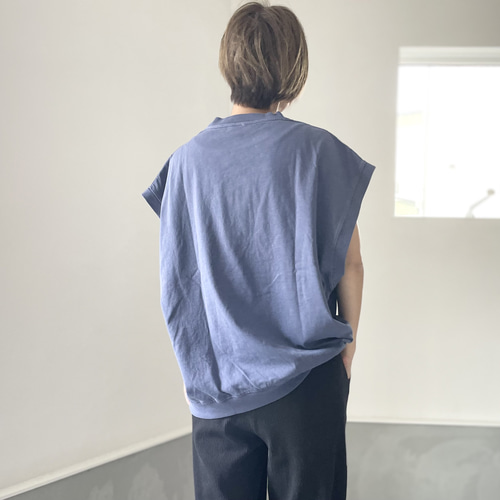 ユニセックス】ピグメント加工ビッグシルエットノースリーブT