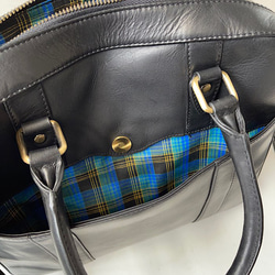 英倫設計牛皮手提包手提包迷你商務伊頓黑色 第11張的照片