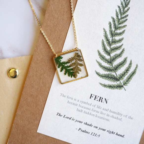 森のネックレス | 植物エンボス草の幾何学的な装飾品 | クリスマスギフト、誕生日プレゼント、心のこもったギフトメッセージ 2枚目の画像