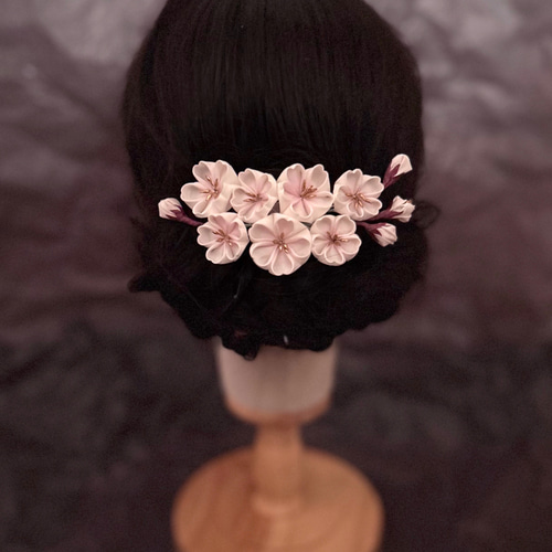 正月　しだれ桜　さくら　ピンク　つまみ細工　ちりめん　和風　桜　インドア花見 正月 しだれ桜 さくら ピンク つまみ細工 ちりめん 和風 桜 インドア