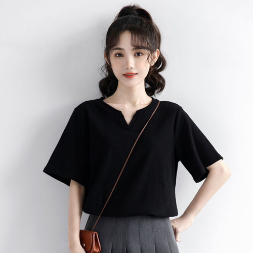 Tシャツ 2枚セット レディース プルオーバー 半袖 トップス Vネック