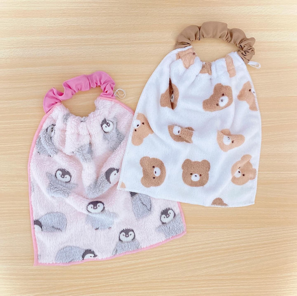 女の子　おりこうエプロン　お食事タオル　お食事エプロン　タオルエプロン　おりこうタオル　入園準備　保育園エプロン 6枚目の画像