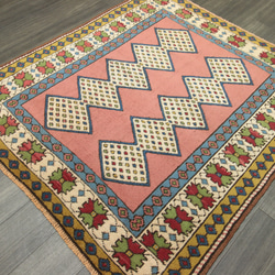 スモーキーカラー　モロッコ　ベルベル族　オールド手織り絨毯　ヴィンテージラグ　150x168cm ＃132 9枚目の画像