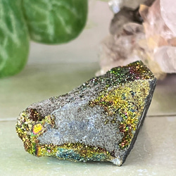【怨念払い】レインボー　パイライト　黄鉄鉱　結晶　原石　ラフストーン 6枚目の画像