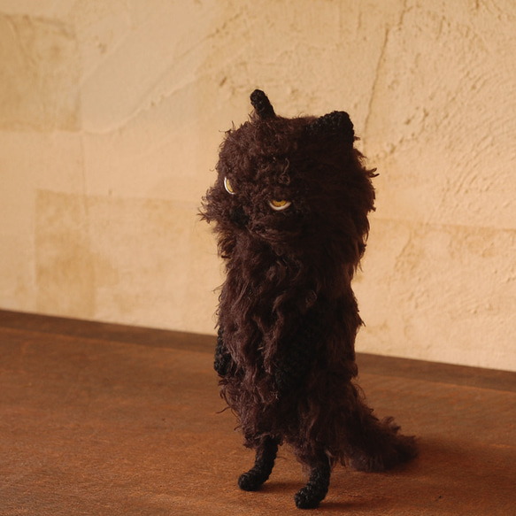 長毛黒猫ちゃん20cm 1枚目の画像