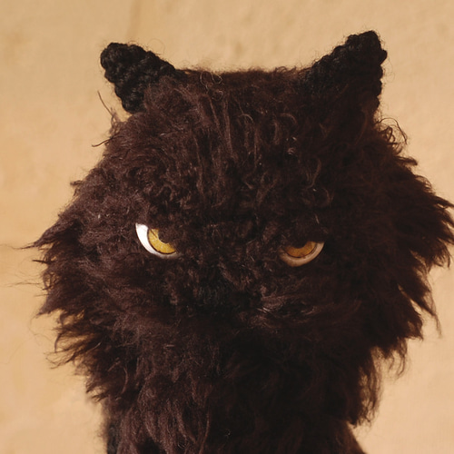 長毛黒猫ちゃん20cm あみぐるみ knit'n pot 通販 17574586