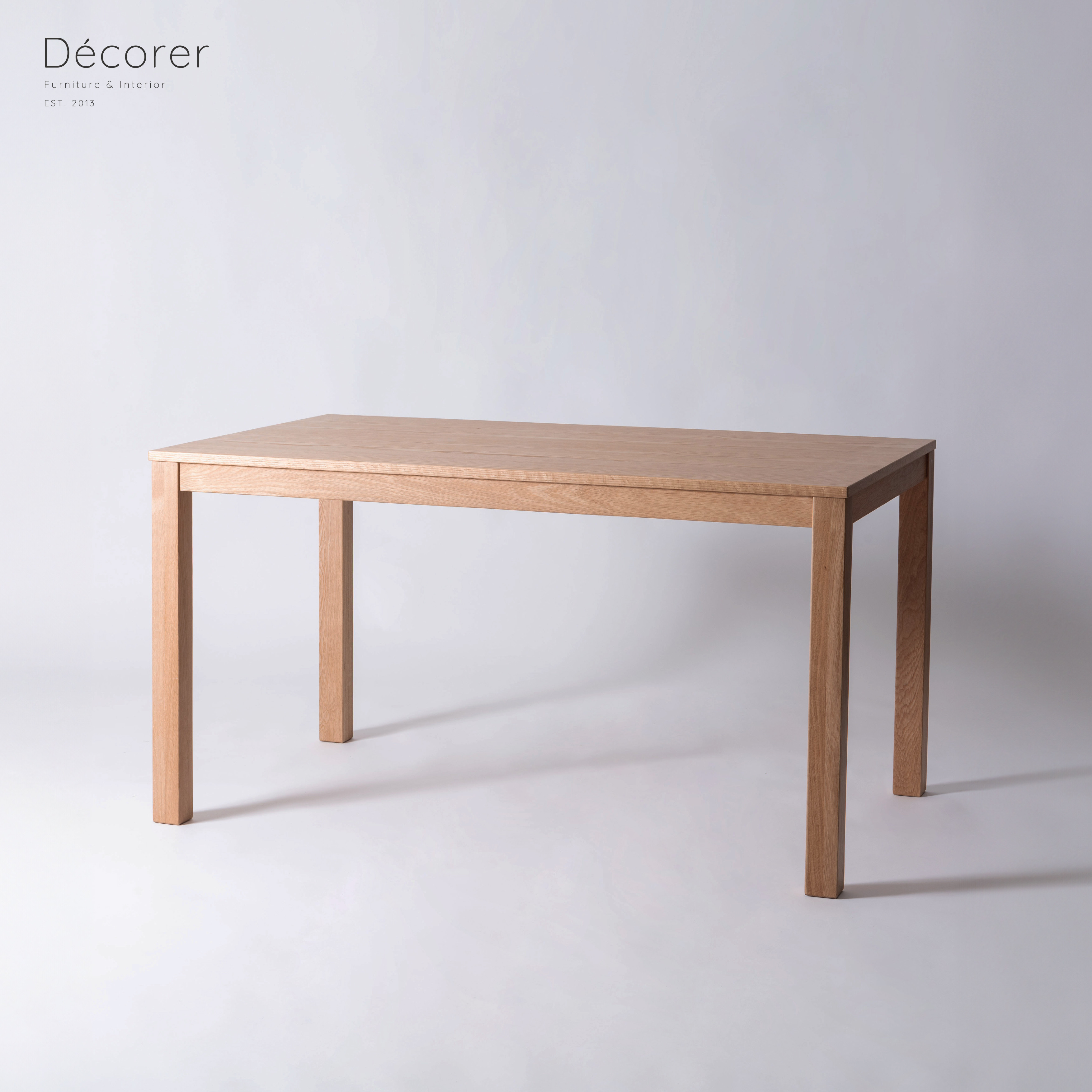 オーク材のダイニングテーブル [幅135cm 奥行80cm : 3色] シンプル設計 長方形 天然突板 木製 天然木