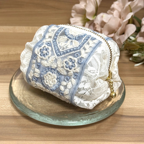 インド刺繍リボン ポーチ B ポーチ まんまるや 通販 17575022｜Creema