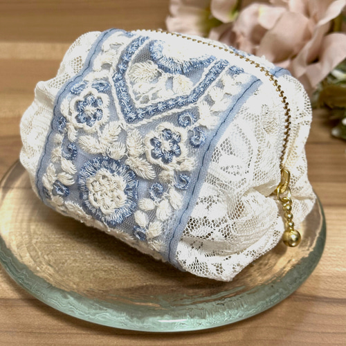 インド刺繍リボン ポーチ B ポーチ まんまるや 通販 17575022
