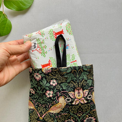 no.95 ボックスティッシュケース/つり下げタイプ/ウィリアムモリス/いちご泥棒/ブラック/黒/ギフト/鳥 3枚目の画像