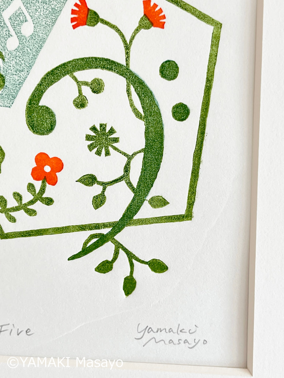 木版画「Take Five」/ 額無し / A4 / アート / インテリア 3枚目の画像