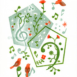 木版画「Take Five」/ 額無し / A4 / アート / インテリア 5枚目の画像