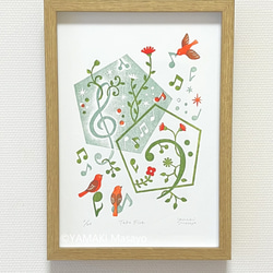 木版画「Take Five」/ 額無し / A4 / アート / インテリア 7枚目の画像