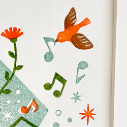 木版画「Take Five」/ 額無し / A4 / アート / インテリア 2枚目の画像