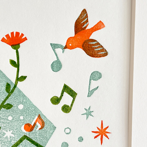 木版画「Take Five」/ 額無し / A4 / アート / インテリア 版画