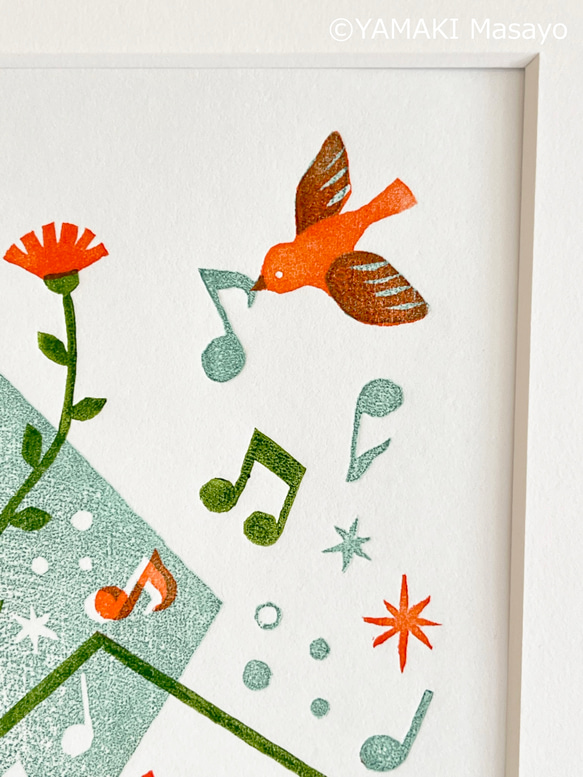 木版画「Take Five」/ 額無し / A4 / アート / インテリア 2枚目の画像