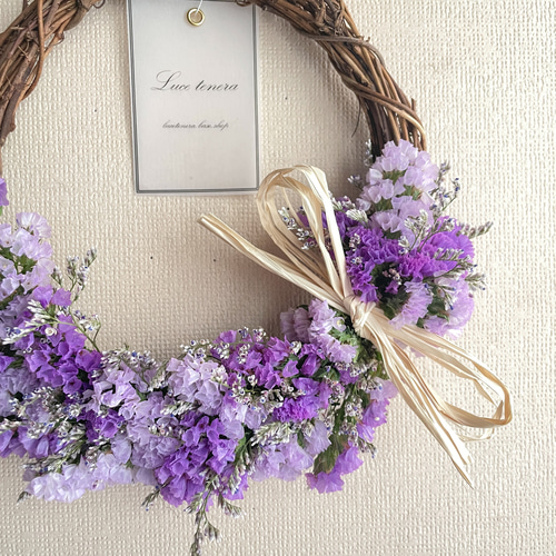 スターチスのリース 母の日 スターチス 紫 かわいい リース プレゼント