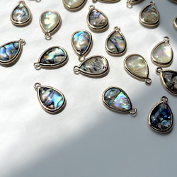 【4個】アバロンシェルチャーム＊雫型 3枚目の画像