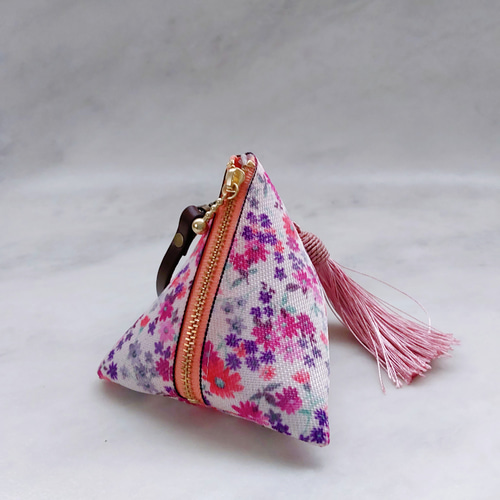 畳縁 テトラポーチ(三角ポーチ) 小物入れ キーケース ポーチ hiroko