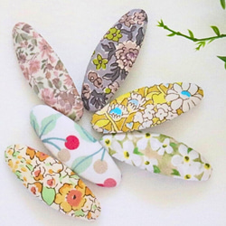 【121】リバティプリント使用　ハンドメイド　オーバルパッチンピン　ヘアピン パッチンピン オーバル リバティ キッズ 女の子 ヘアピン 髪留め