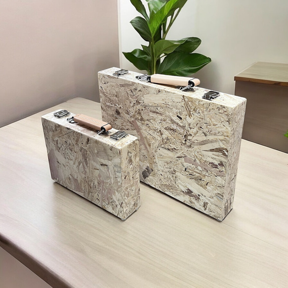 木のカバン　ブリーフケース　アタッシュケース　トランクケース　ビジネスバッグ　OSB合板サンダー仕上げ　ストーリア 厚み6