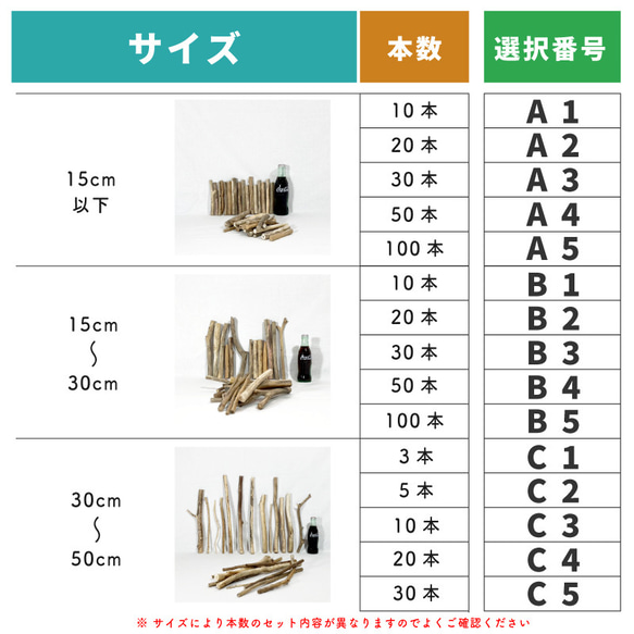 流木 棒 おまかせセット D1 50cm～70cm/1本 ハンドメイド素材 ガーデニング素材 装飾 【送料無料】 17枚目の画像