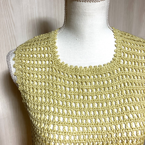新作高級コットンかぎ針編みベストジレハンドメイド