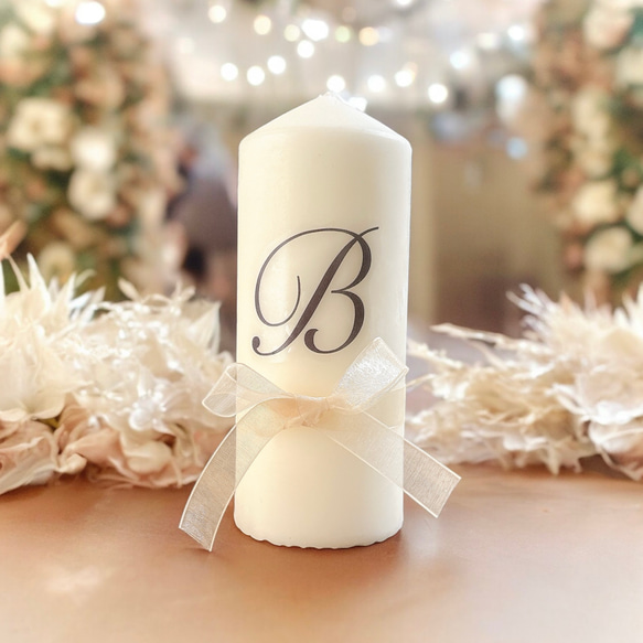 結婚式☆テーブルナンバーキャンドル 【リボン付】アルファベット