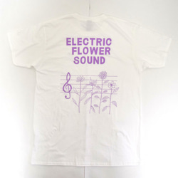 「レコードワッペン半袖Tシャツ（ELECTRIC FLOWER）」 ホワイト XLサイズ WATERFALLオリジナル 7枚目の画像