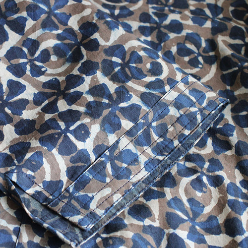 民族羽織インディゴリネン刺繍刺し子