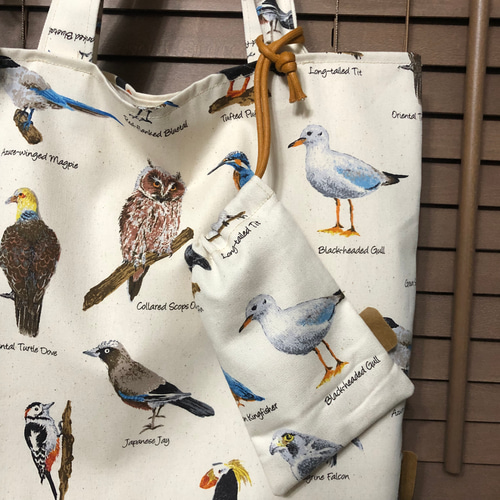 鳥さん大好き！ お出かけバッグ 通学バッグ トートバッグ サブバッグ 