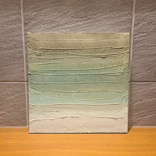 テクスチャーアート（27.3×27.3㎝）抽象画 アートパネル グリーン