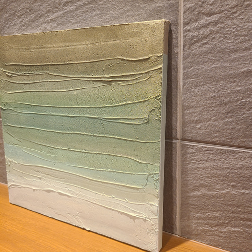 テクスチャーアート（27.3×27.3㎝）抽象画 アートパネル グリーン