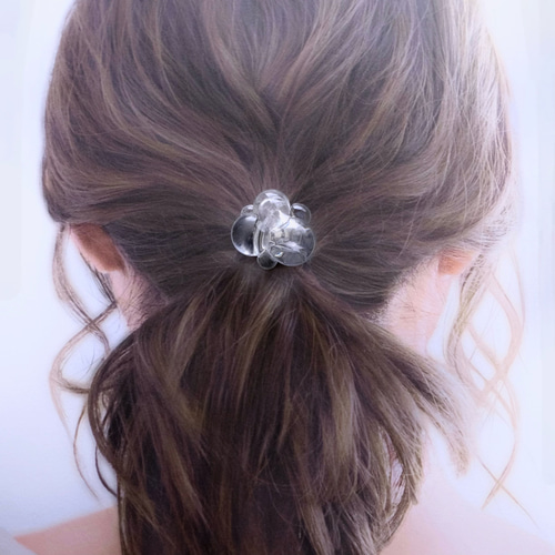大人シンプル 涼し気バブルデザインヘアゴム