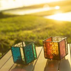 ステンドグラス　キャンドルホルダー　小物入れ 4枚目の画像