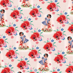 日本初上陸　第1弾 Fiona Hewitt Fabric “Blue and red 2” 2枚目の画像