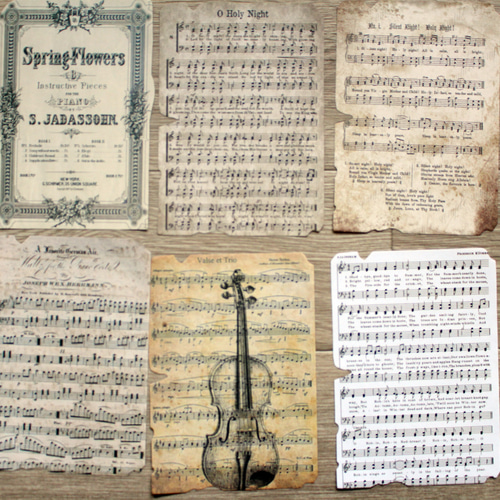 コラージュ素材 楽譜系ステッカー♡30枚 コラージュ素材 楽譜系ステッカー♡30枚