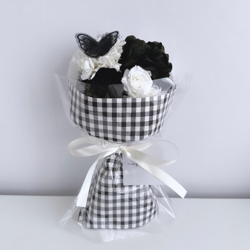ギンガムブーケ【Mサイズ】 花束 ブーケ ギフト プリザーブド