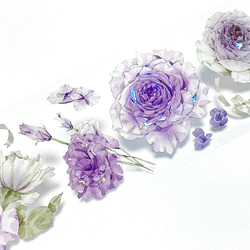 s-282●海外マスキングテープ 切り売り ／ 海外マステ  花 花束 フラワー 紫 パープル 14枚目の画像