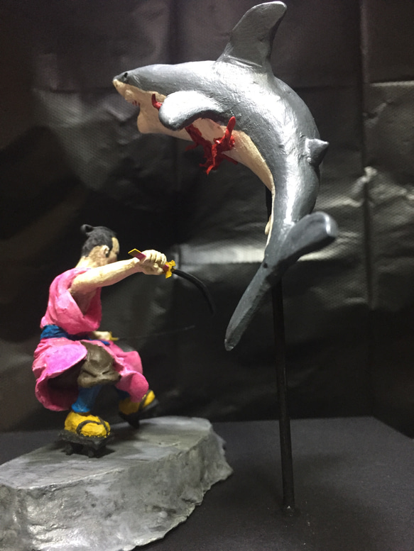 石粉粘土作品「The Shark and the Samurai」 5枚目の画像