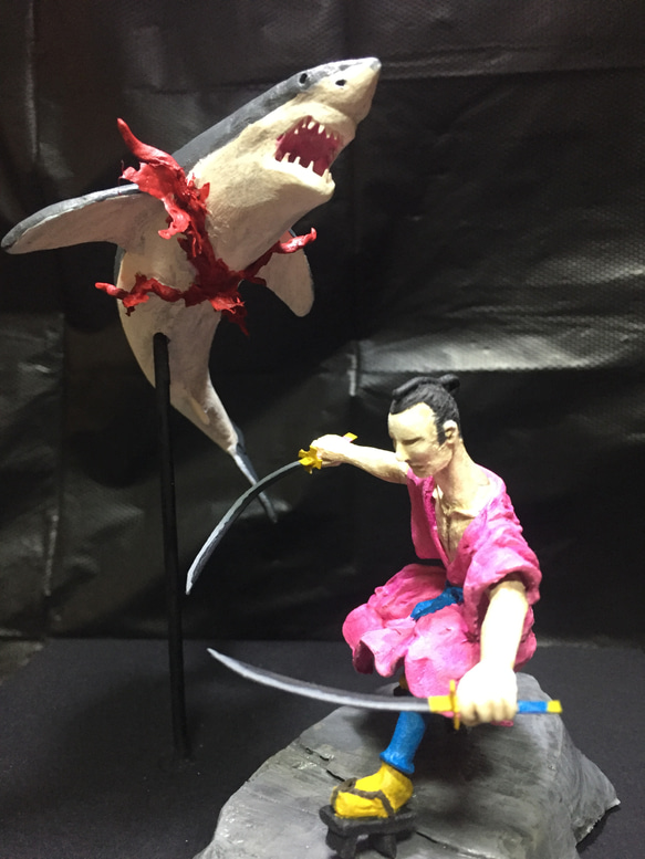 石粉粘土作品「The Shark and the Samurai」 6枚目の画像