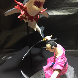 石粉粘土作品「The Shark and the Samurai」 2枚目の画像