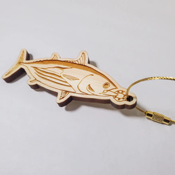 【ヒノキ薫るカツオ】高知県産檜 魚 シンプル キーホルダー 鰹 ギフト 1枚目の画像