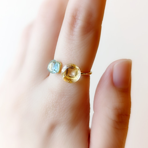 シトリン リング スイスブルートパーズリング 天然石 リング 天然石