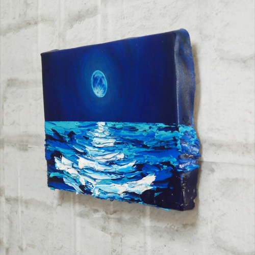 油絵 油彩 油彩画 絵 絵画 SM号【青い満月】 油絵 油彩 油彩画 絵 絵画 【青い満月】 絵画 HR 通販