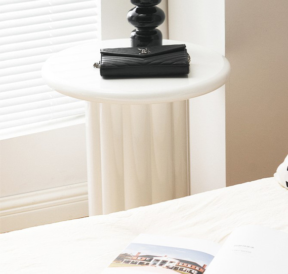 サイドテーブル 円筒形 北欧 シンプル ホワイト おしゃれ かわいい インテリア モダン 耐久性 ベッド ch-1127 6枚目の画像