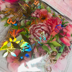 ホログラムお花フレークシール 1枚目の画像