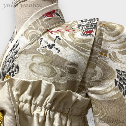 即納可【期間限定30％オフ】雲龍 ハンドメイド ベビー袴 お