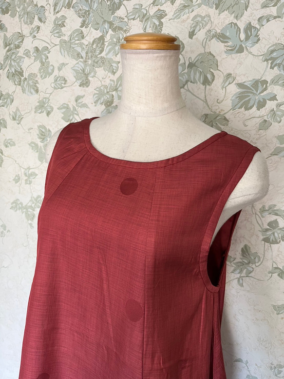 【着物リメイク】好奇心をそそる ハイセンスなワンピース 赤 