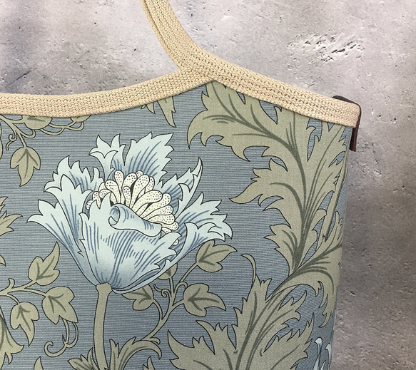 ◆2色から選べるアネモネ柄◆容量たっぷり大きめトートバッグ◆モリス◆OP有り 12枚目の画像